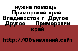 нужна помощь - Приморский край, Владивосток г. Другое » Другое   . Приморский край